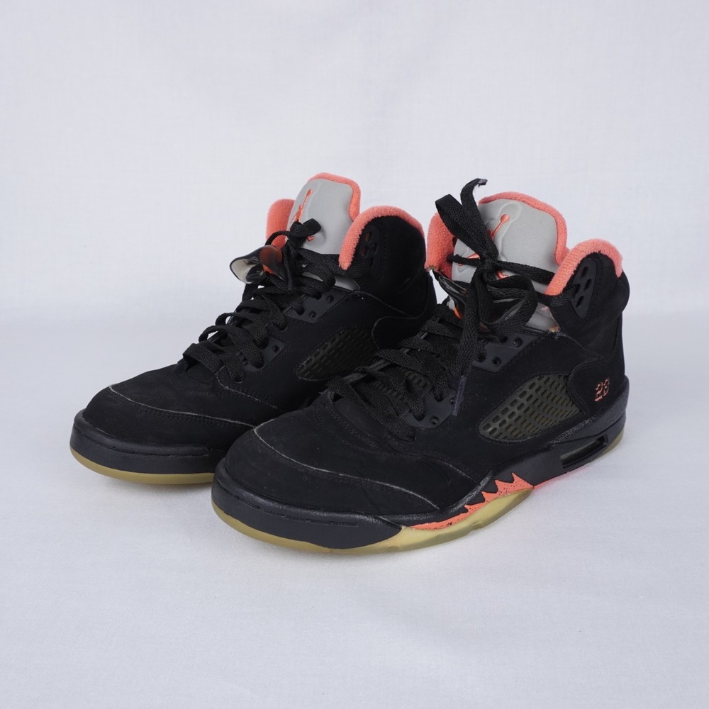Girls' Nike Air Jordan V 5 Black Alarming Pink Retro 2011 GS 440892-001 sz 6Y